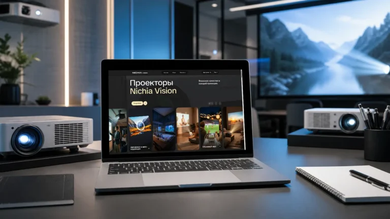Кейс вёрстки корпоративного сайта-каталога NichiaVision.com о проекторах и проекционных решениях на WordPress