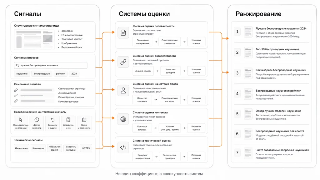Как факторы и сигналы участвуют в поисковом ранжировании Разница между сигналами, системами и факторами ранжирования