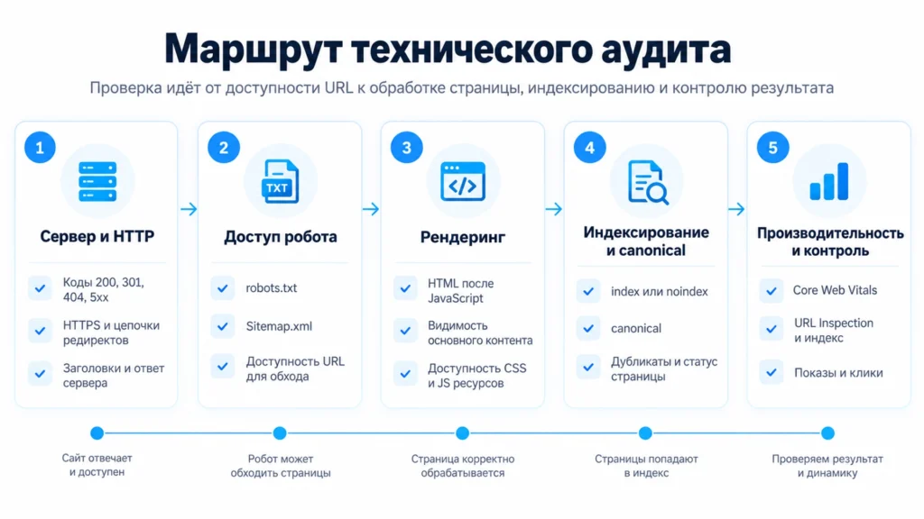 Этапы технического аудита сайта Последовательность технического SEO аудита сайта