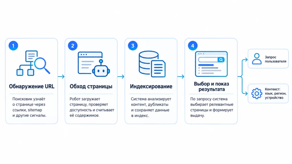Этапы формирования органической поисковой выдачи