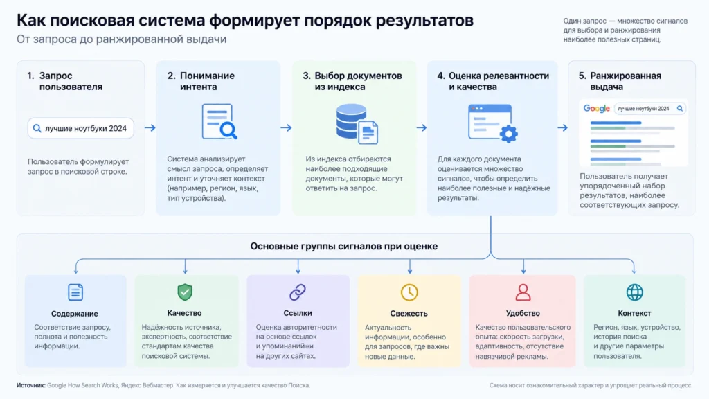 Схема формирования ранжированной поисковой выдачи