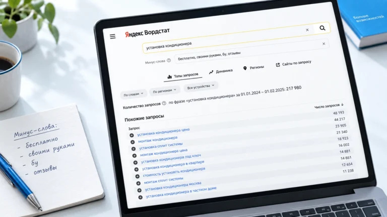 Поле минус-слов в актуальном интерфейсе Яндекс Вордстата