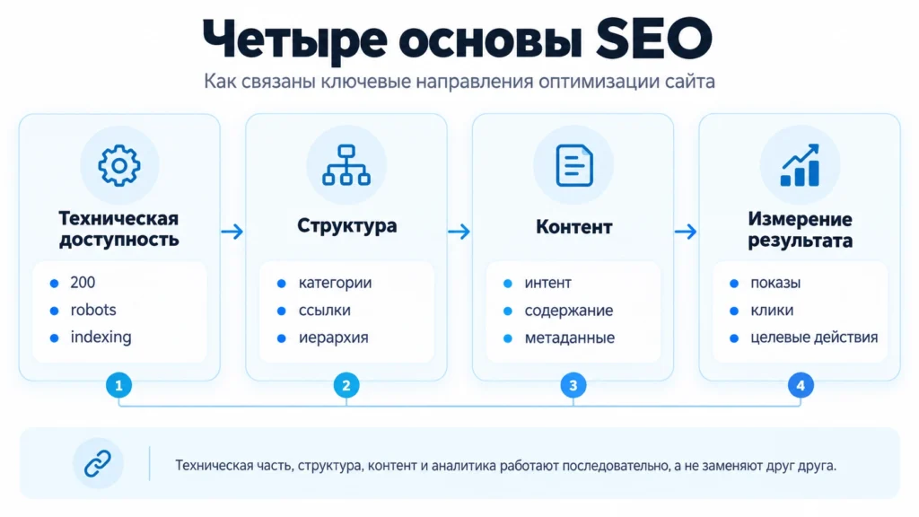 Из чего состоят основы SEO Основные направления SEO оптимизации сайта