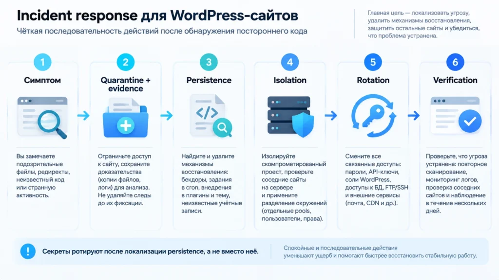 Incident response для нескольких WordPress-сайтов Последовательность действий после компрометации WordPress-сайта