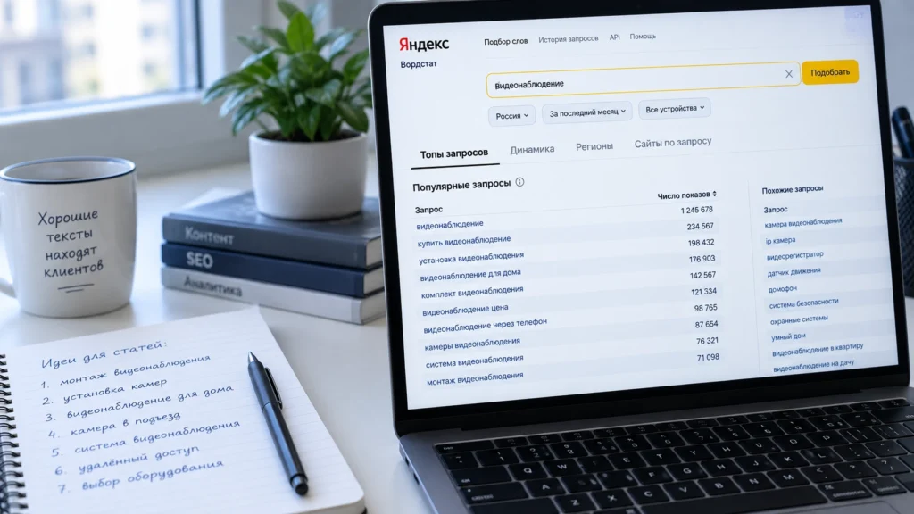 Интерфейс Яндекс Wordstat для сбора поисковых запросов