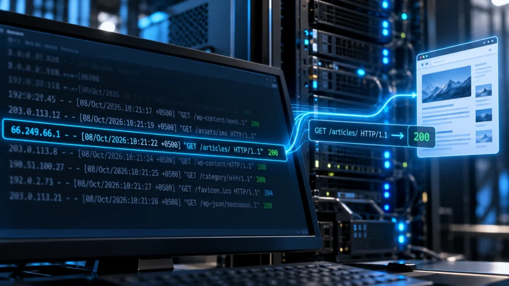 HTTP-запрос поискового робота и ответ сервера в журнале доступа