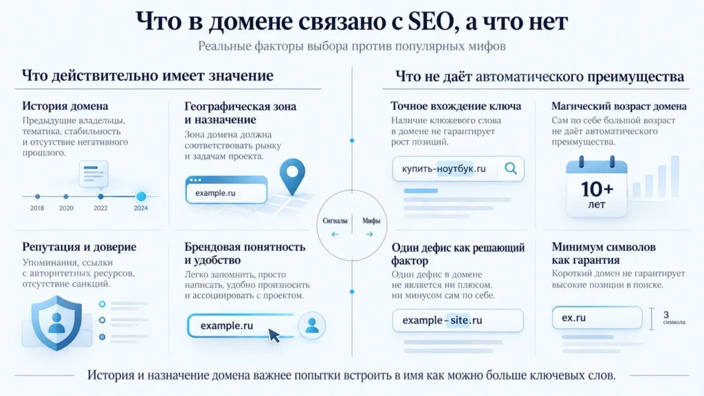 Реальные факторы выбора домена и популярные SEO-мифы