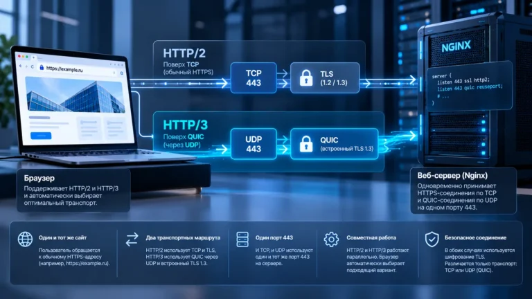 HTTP/3 и QUIC на Nginx: как включить, проверить и понять, есть ли польза