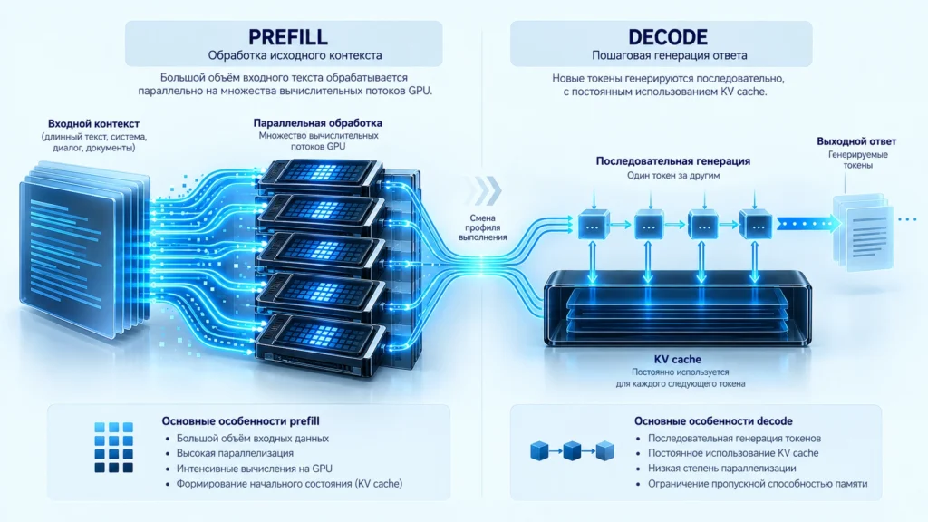 Разница между prefill и decode при локальном LLM inference