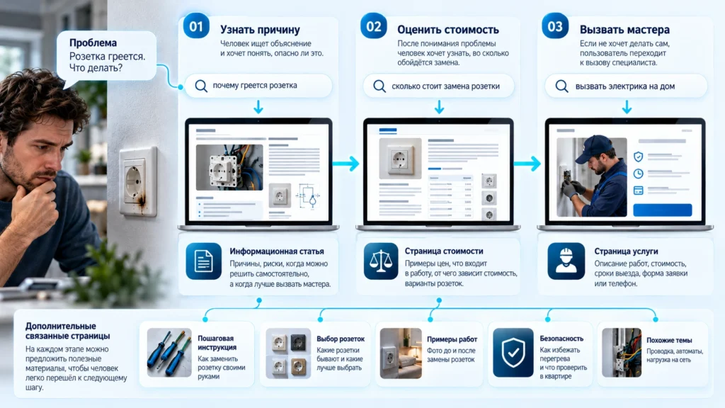 Путь пользователя от информационного запроса к заказу услуги