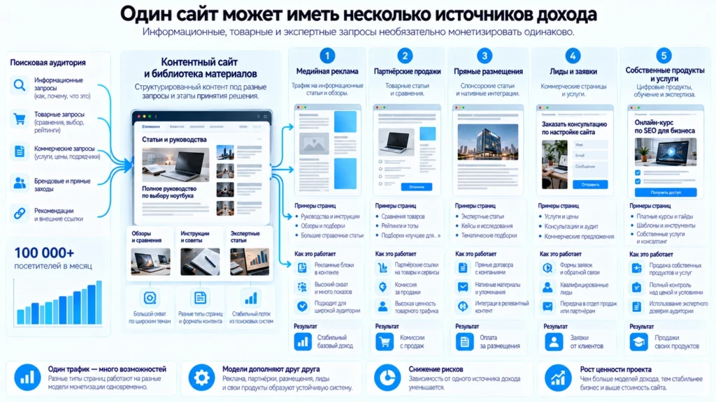 Пять основных способов монетизации контентного сайта