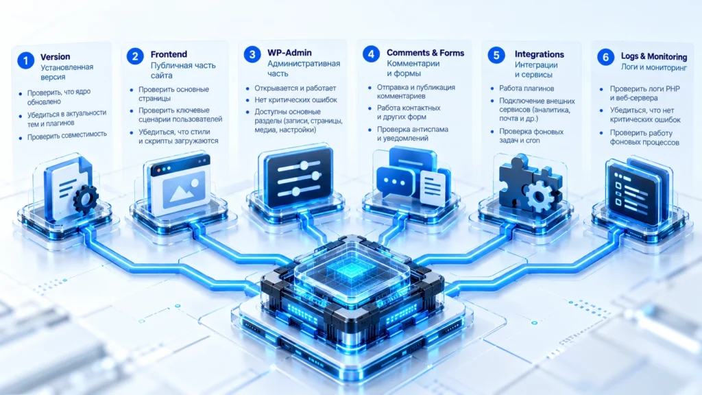 Проверка сайта после обновления WordPress 7.1.3