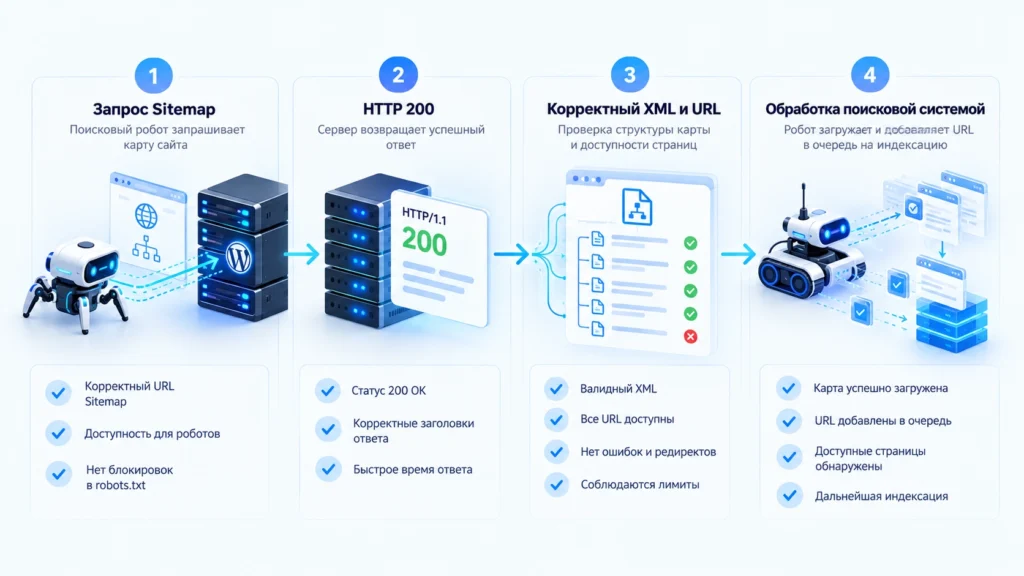 Последовательность технической проверки WordPress Sitemap