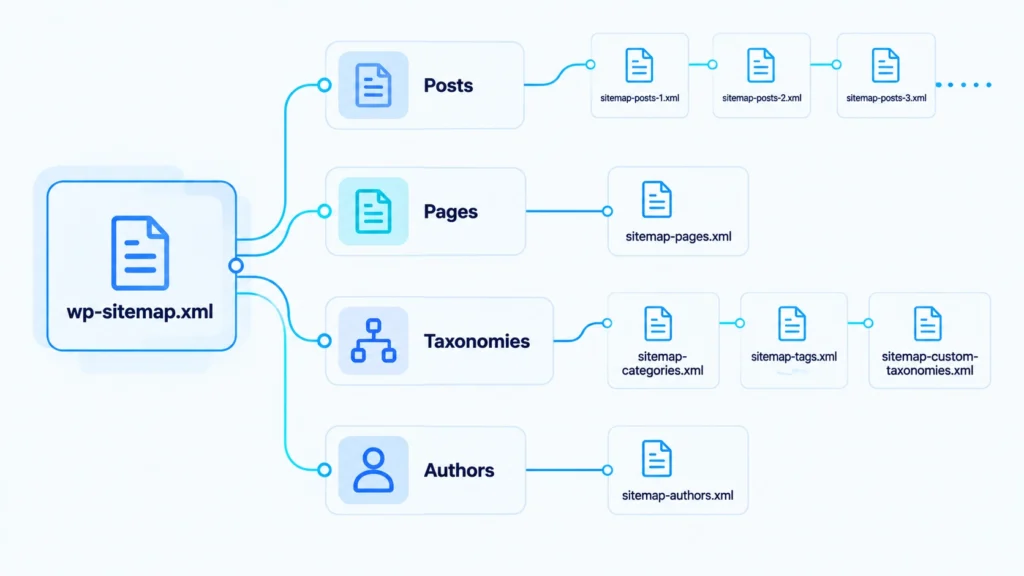 Структура индекса WordPress Sitemap и вложенных XML-карт