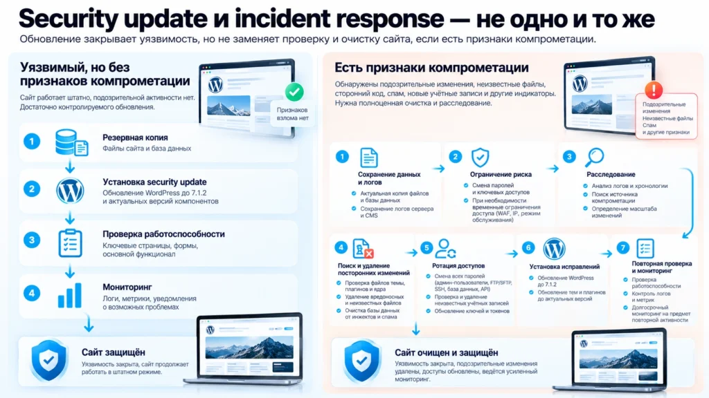Разница между обновлением WordPress и очисткой взломанного сайта